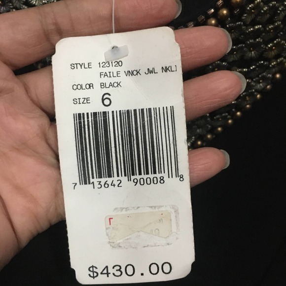 NEW Kay Unger NY Women's Embellished Sequin V-Neck Dress Size 6 Black MSRP $430 - Picture 7 of 16